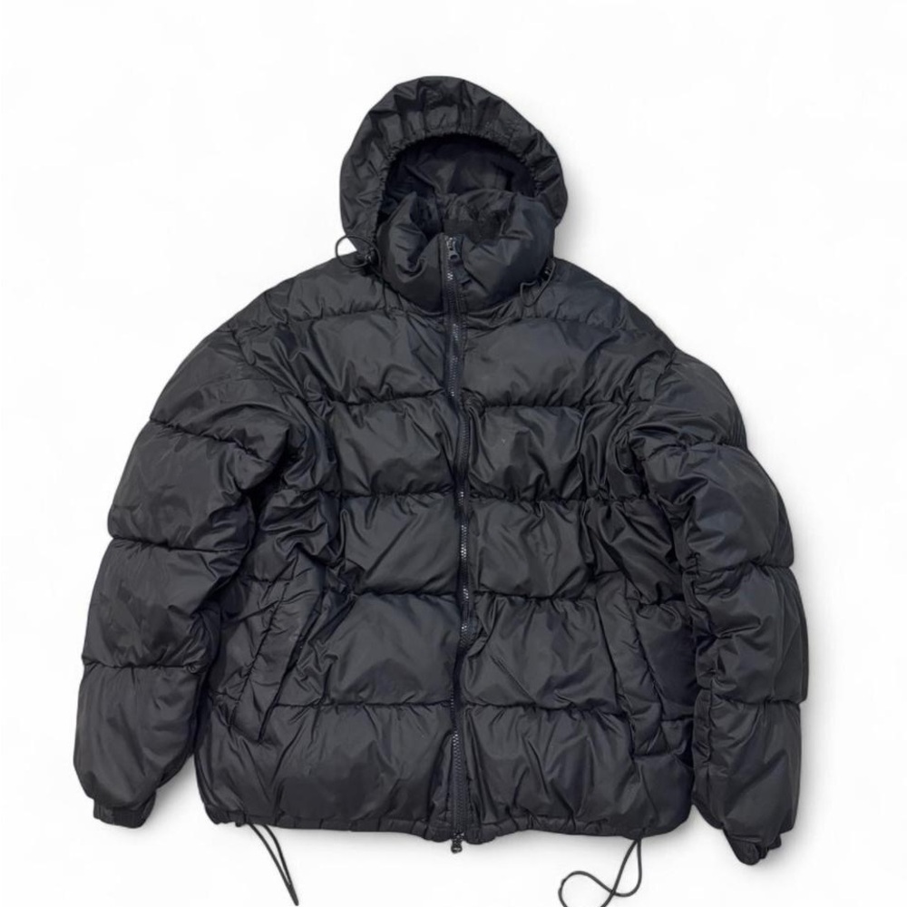 Vintage 90s GAP full zip down feather puffer jacket hooded black size M men’s